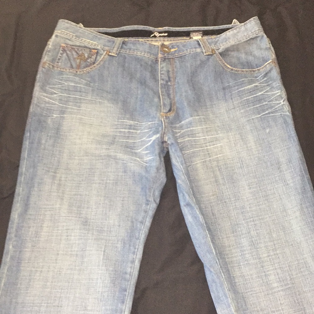 Requiem Goth Punk Men Blue Denim jeans